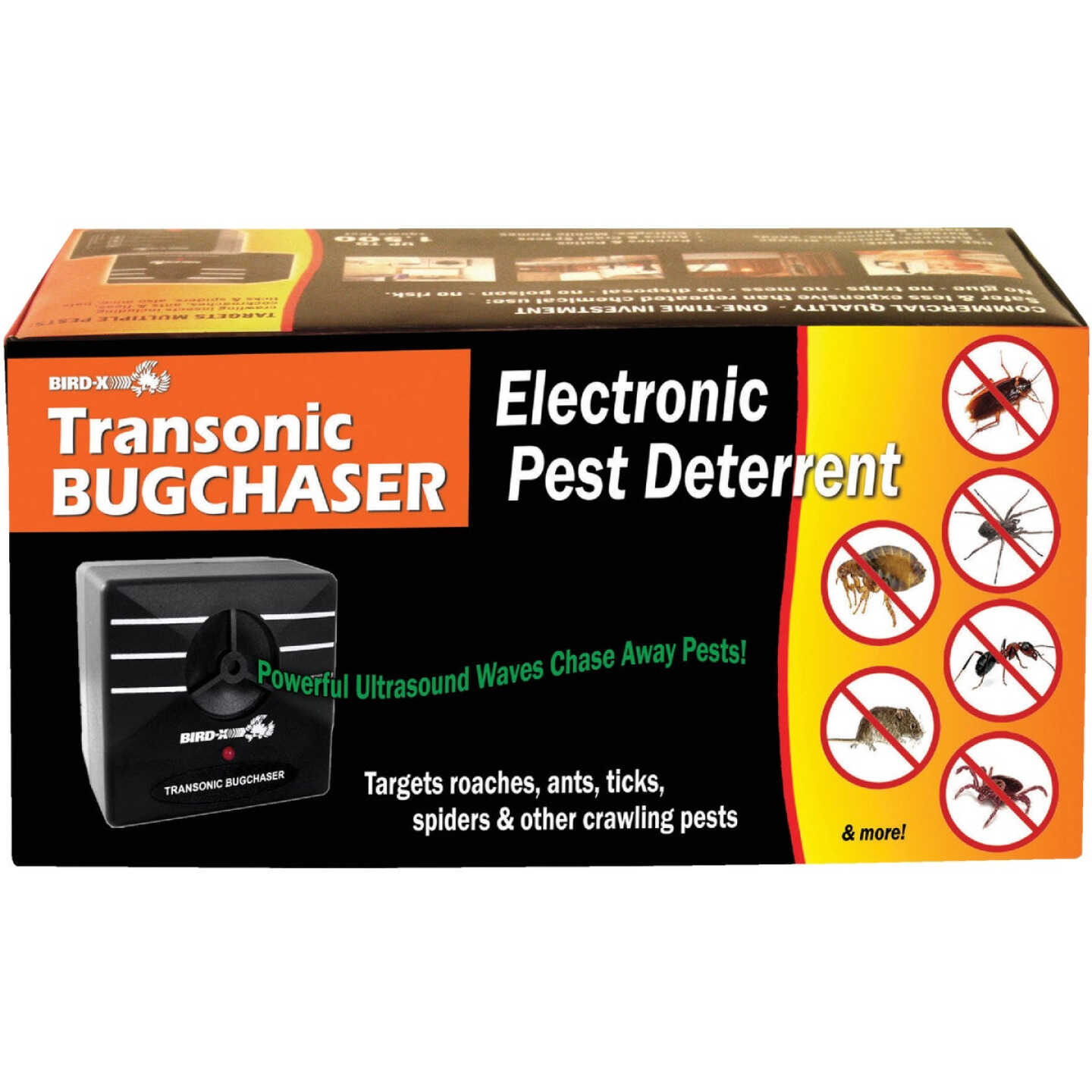 Bird X Transonic BugChaser Ultrasonic 1500 Sq. Ft. Coverage 110V Electronic Pest Repellent Image 4