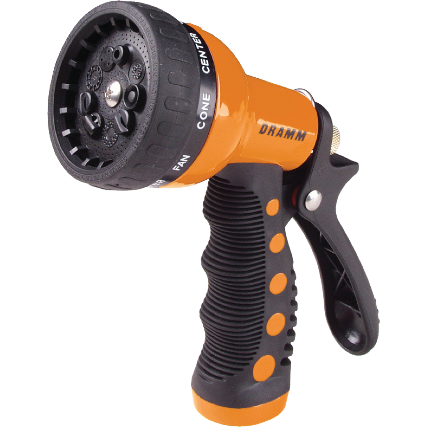 Dramm Heavy-Duty Metal 9-Pattern Nozzle, Orange Image 1