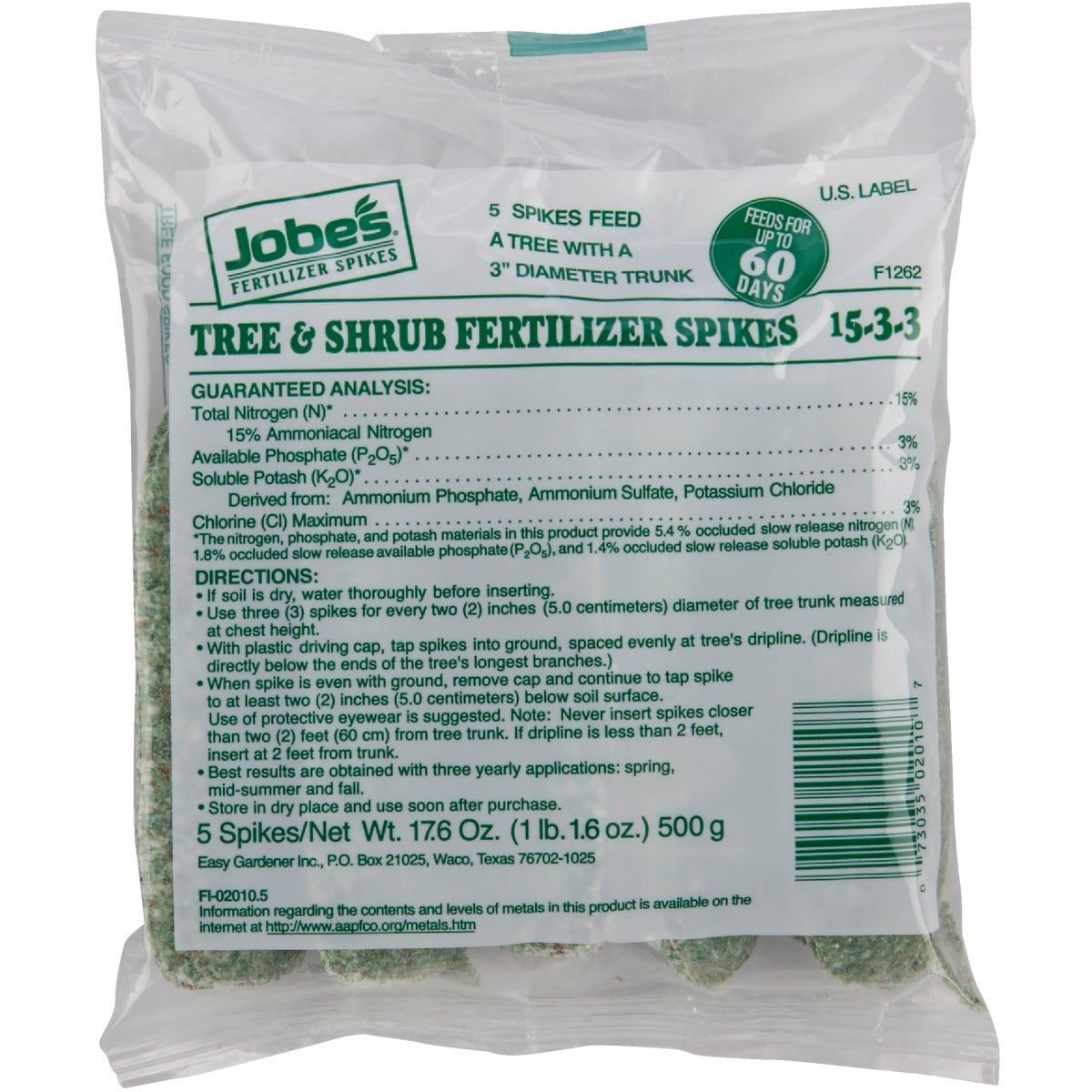 Jobe's 15-3-3 Tree Fertilizer Stakes (5-Pack) Image 2