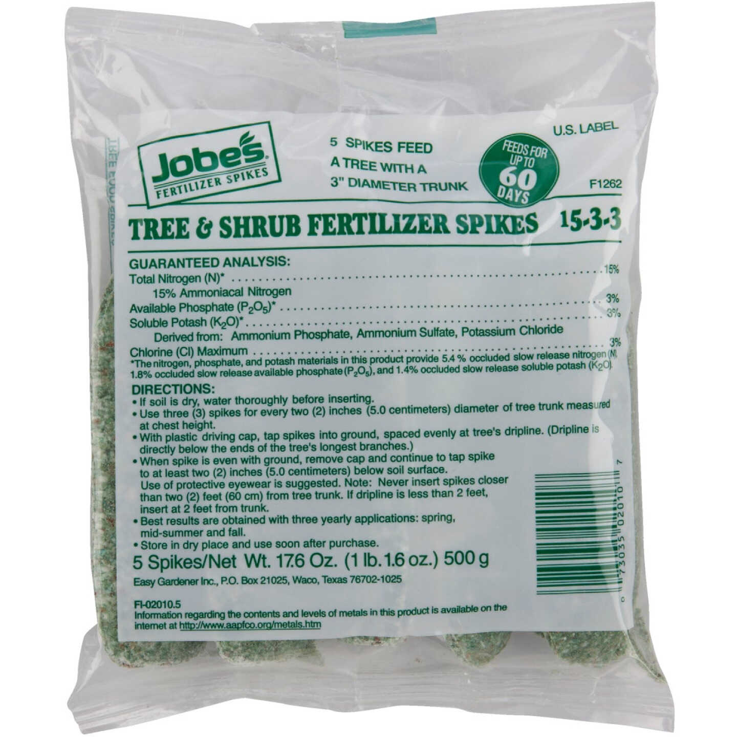 Jobe's 15-3-3 Tree Fertilizer Stakes (5-Pack) Image 2