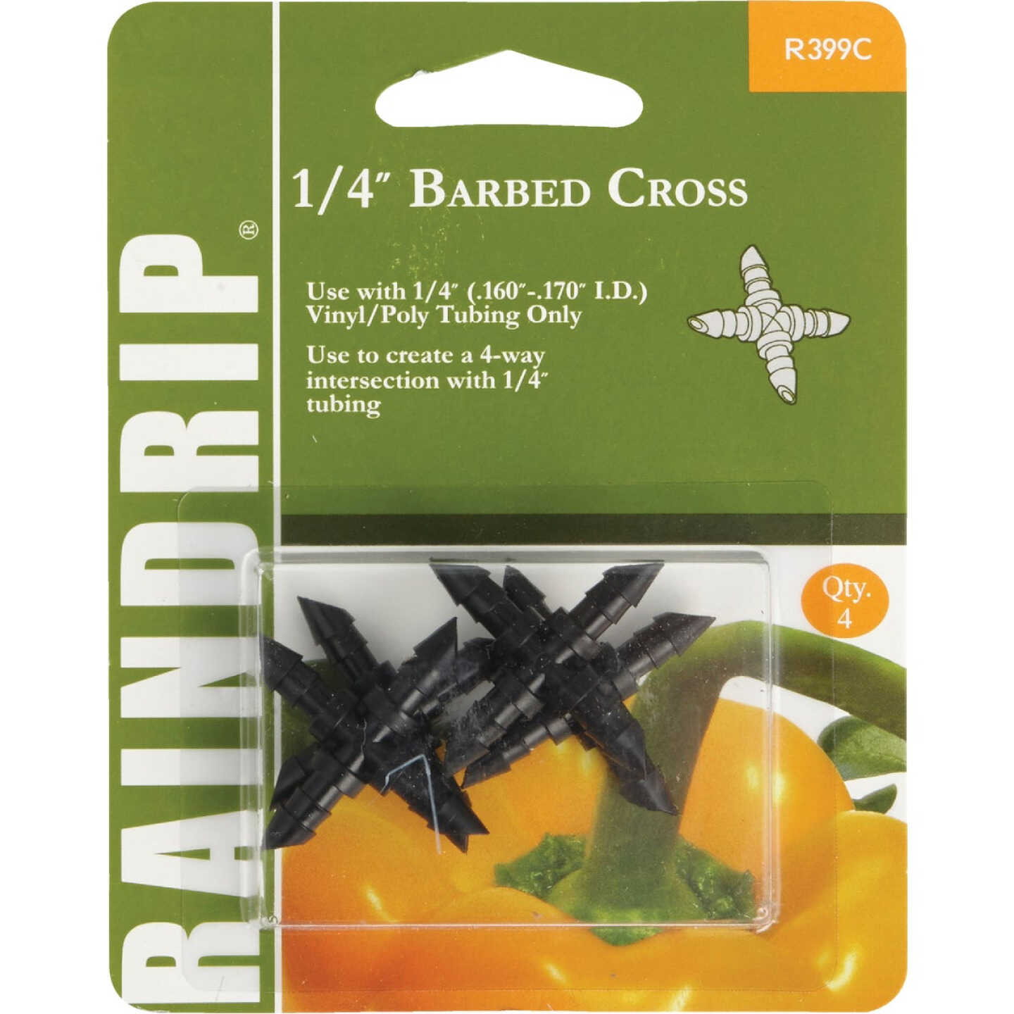 Raindrip 1/4 In. Tubing Barbed Cross Coupling (4-Pack) Image 1