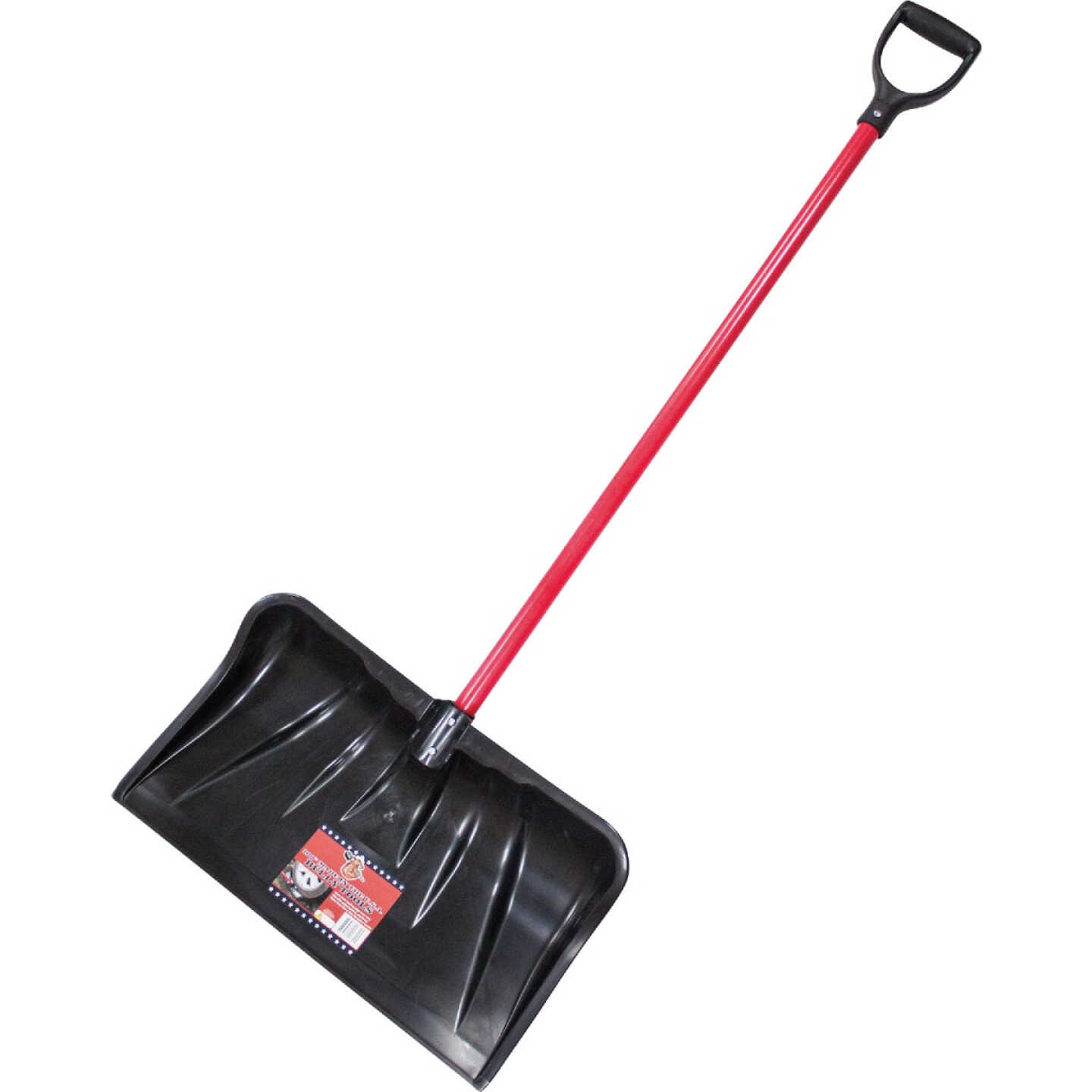 Bully Tools 22 In. Poly Combo Snow Pusher with 37 In. Fiberglass Handle Image 1
