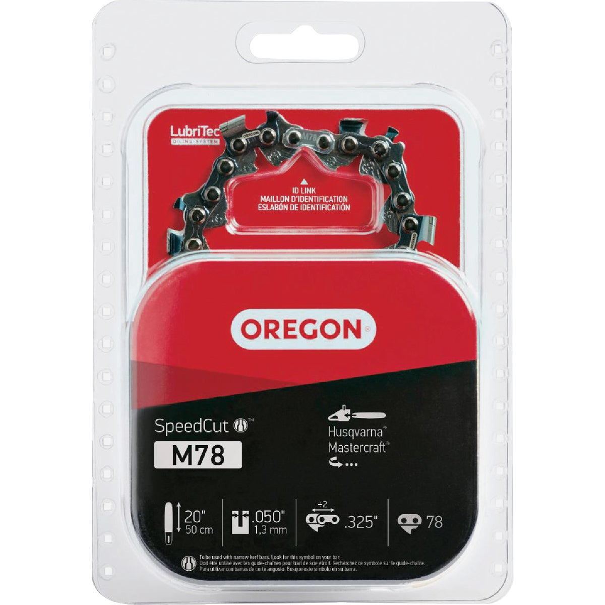 Oregon M78 SpeedCut Saw Chain for 20 in. Bar - 78 Drive Links - fits Husqvarna and Mastercraft Image 1