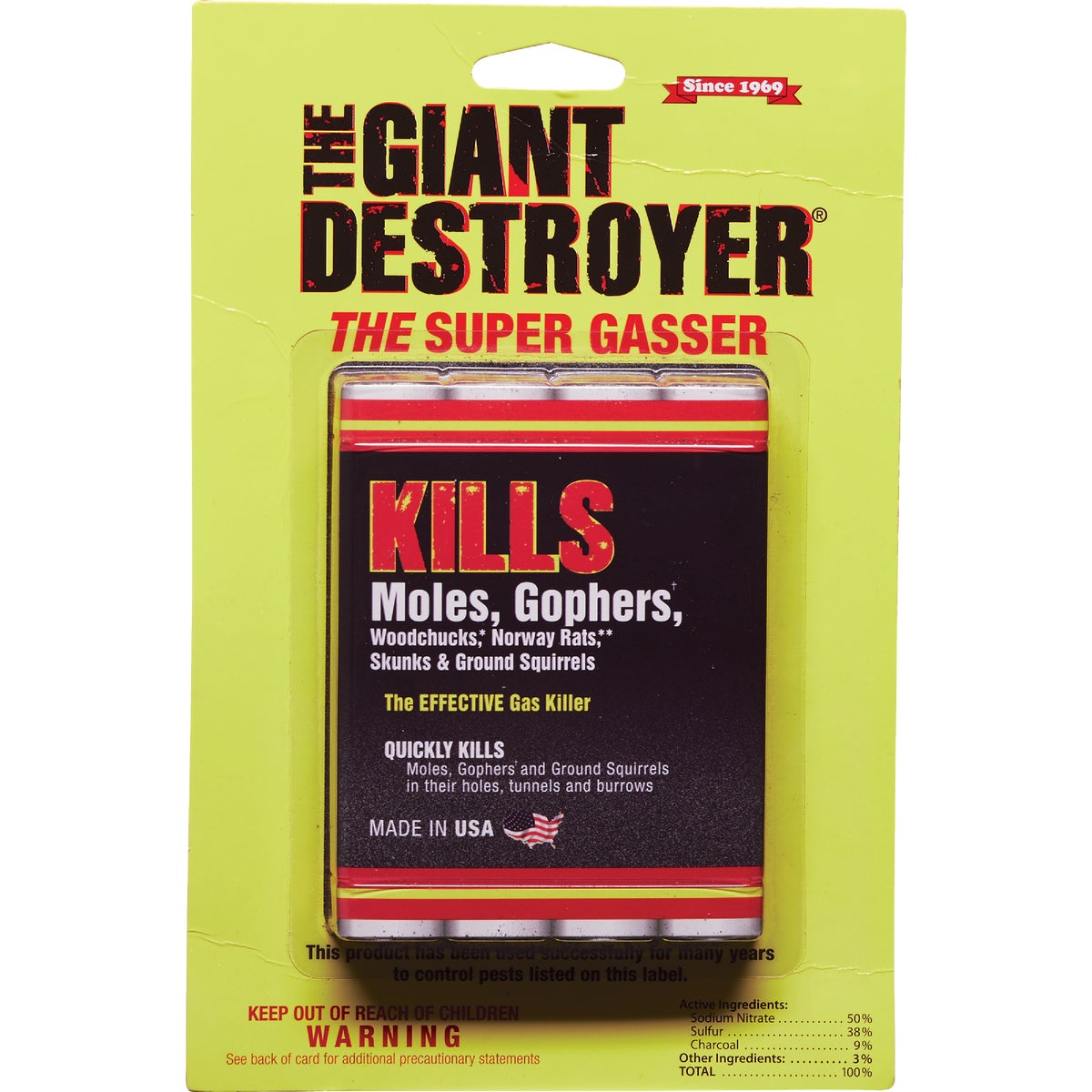 The Giant Destroyer 4-Pack Gas Cartridges Mole & Gopher Killer