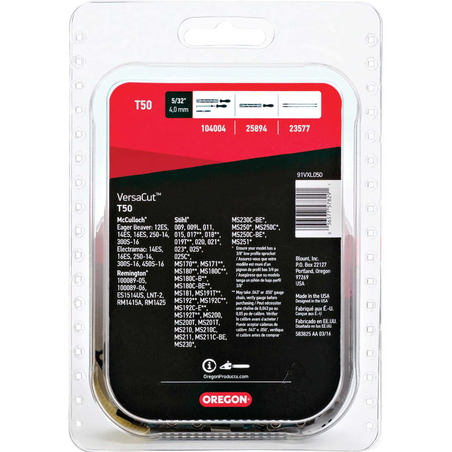 Oregon T50 VersaCut Saw Chain for 14 in. Bar - 50 Drive Links - fits Stihl, Remington, McCulloch, Craftsmand Homelite and more Image 7