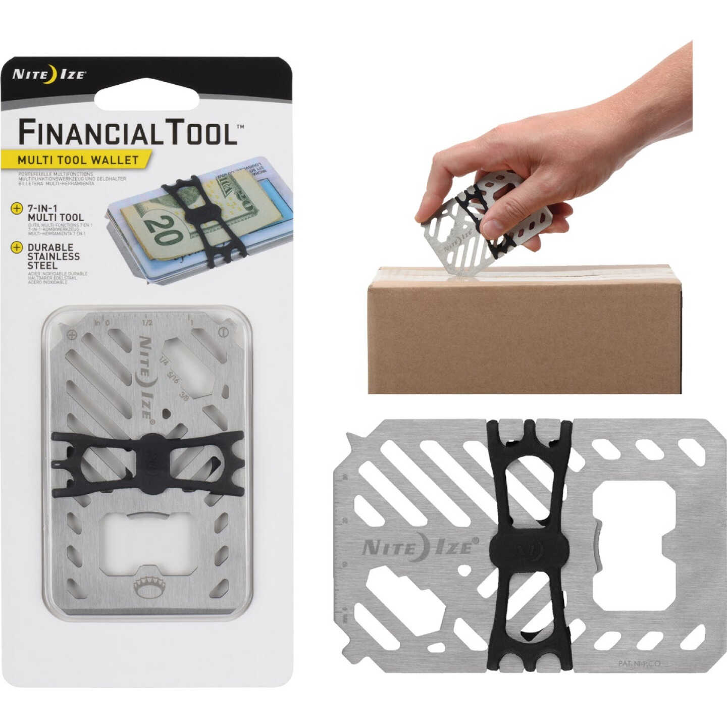Nite Ize Financial Tool 7-In-1 Stainless Steel Multi-Tool Image 1
