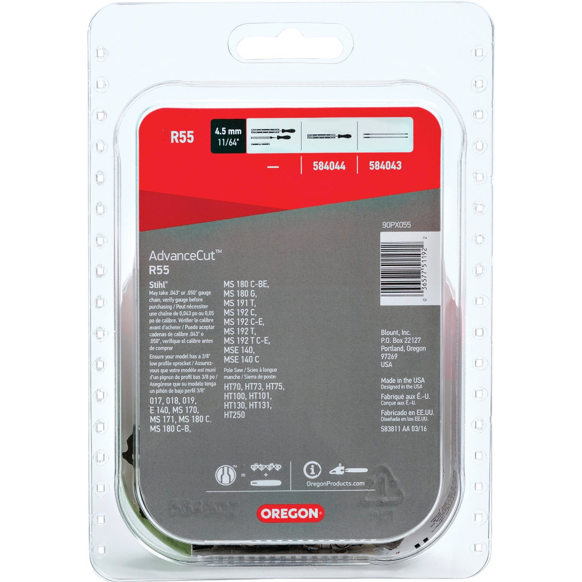 Oregon R55 AdvanceCut Chainsaw Chain for 16 In. Bar - 55 Drive Links - Fits Several Stihl Models Image 7