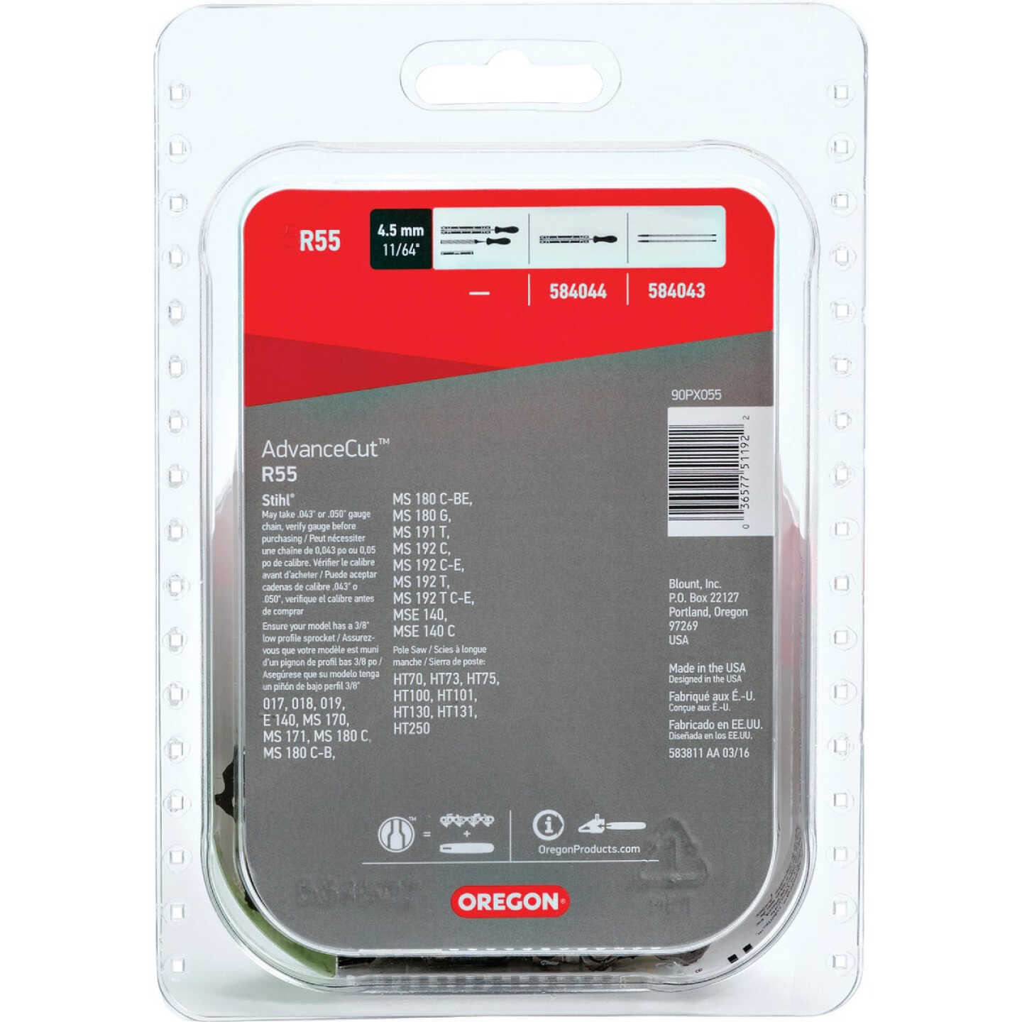 Oregon R55 AdvanceCut Chainsaw Chain for 16 In. Bar - 55 Drive Links - Fits Several Stihl Models Image 7