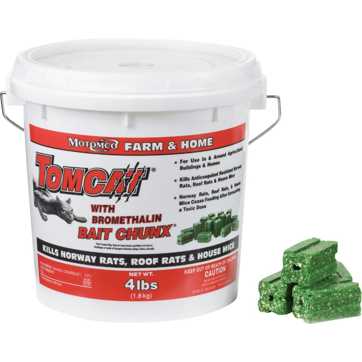 TOMCAT Bait Chunx 4 Lb. Rat & Mouse Killer with Bromethalin
