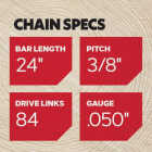 Oregon E84 PowerCut Saw Chain for 24in. Bar - 84 Drive Links - fits Echo, Husqvarna, Stihl and Efco models Image 5