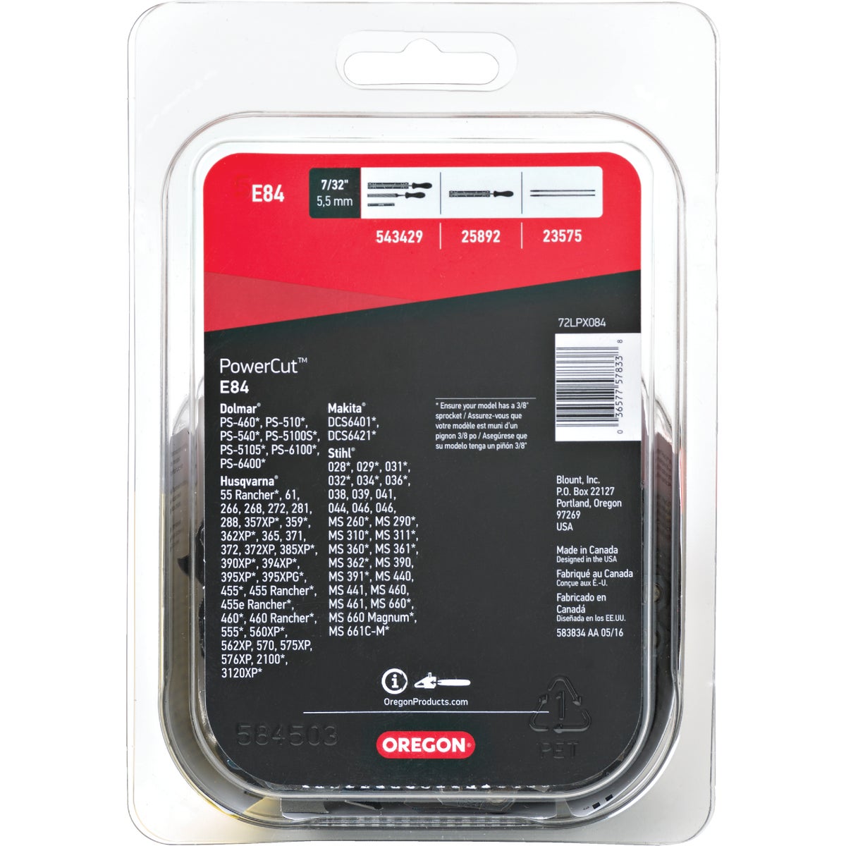 Oregon E84 PowerCut Saw Chain for 24in. Bar - 84 Drive Links - fits Echo, Husqvarna, Stihl and Efco models Image 7