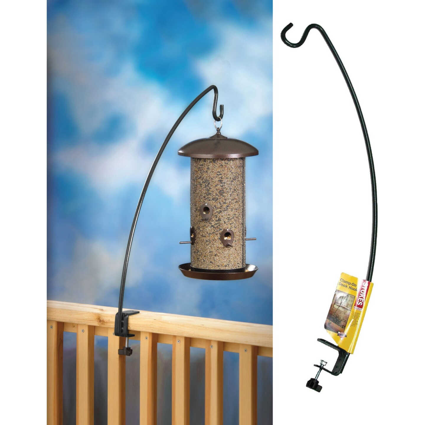 Stokes Select 33 In. Black Deck Clamp Bird Feeder Hook Image 1