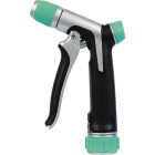 Gilmour Stainless Steel Adjustable Pistol Nozzle, Black & Green Image 1