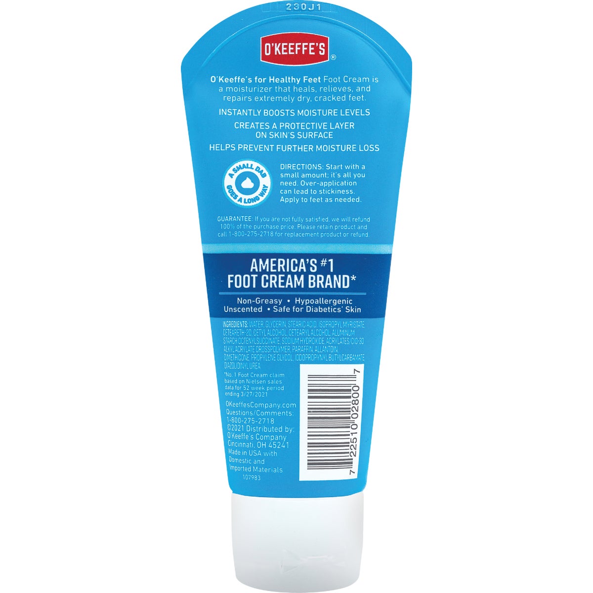 O'Keeffe's Healthy Feet 3 Oz. Tube Cream Lotion Image 4