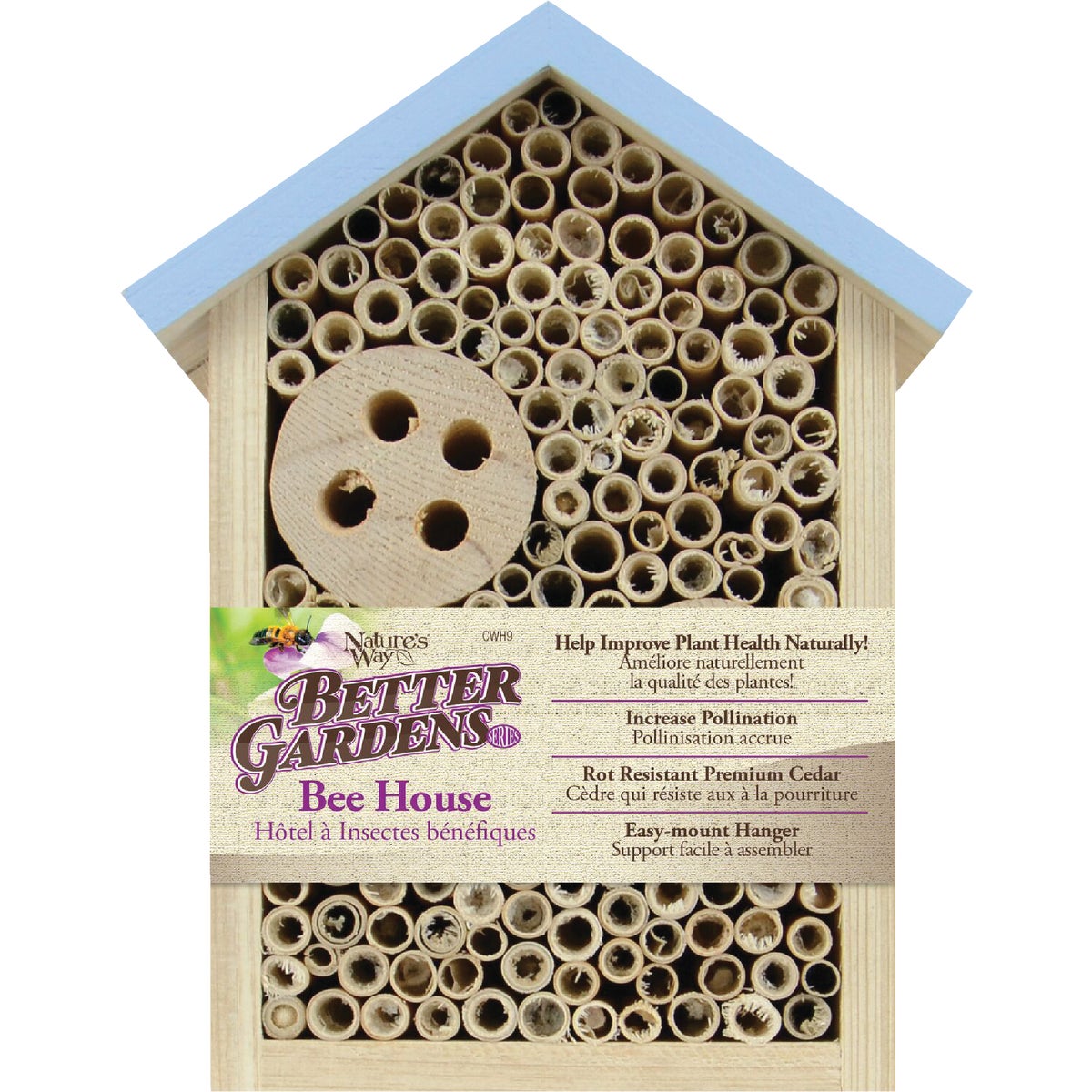 Nature's Way 5.5 In. W. x 8 In. H. x 3.75 In. D. Cedar Bee House Image 2
