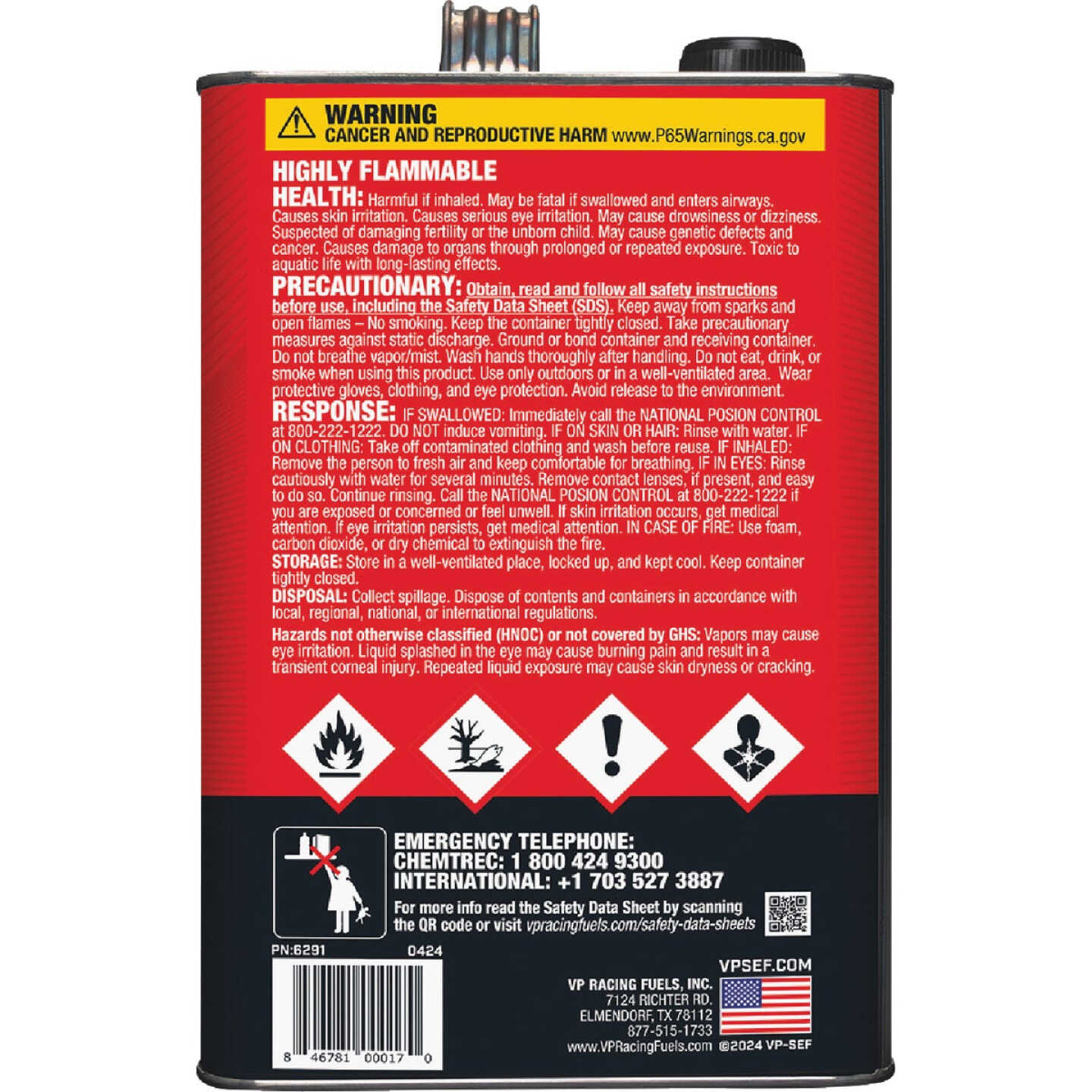 VP Racing Fuels 1 Gal. 40:1 Ethanol-Free Gas & Oil Pre-Mix Image 4