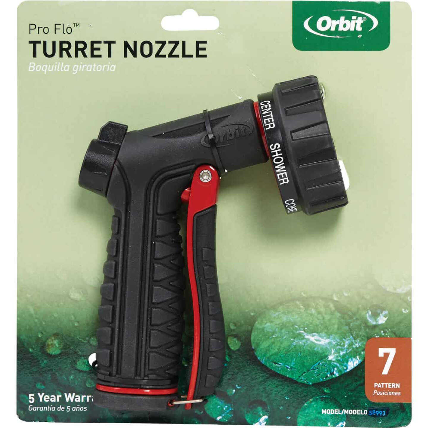 Orbit Pro Flo Metal 7-Pattern Front Trigger Nozzle, Black Image 2