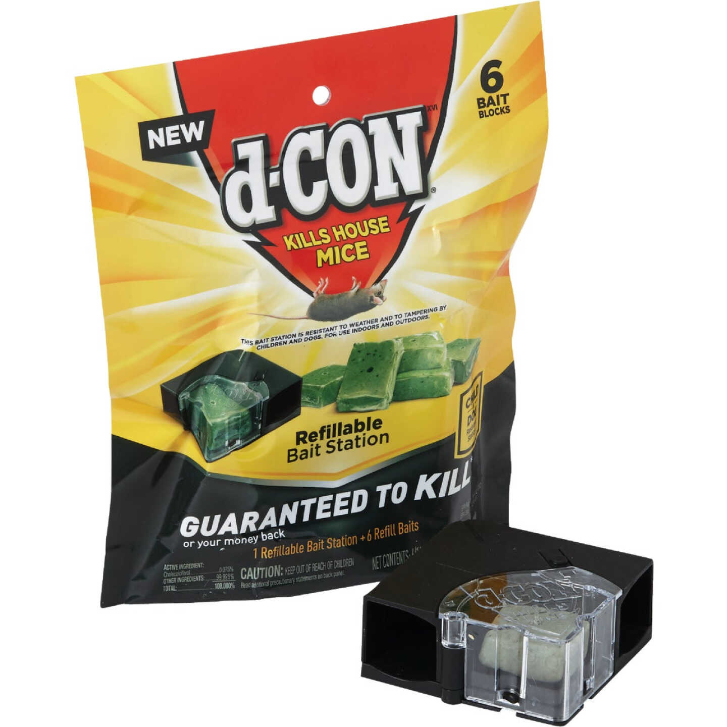 D-Con Refillable Corner Fit Mouse Bait Station (6-Refill) Image 1