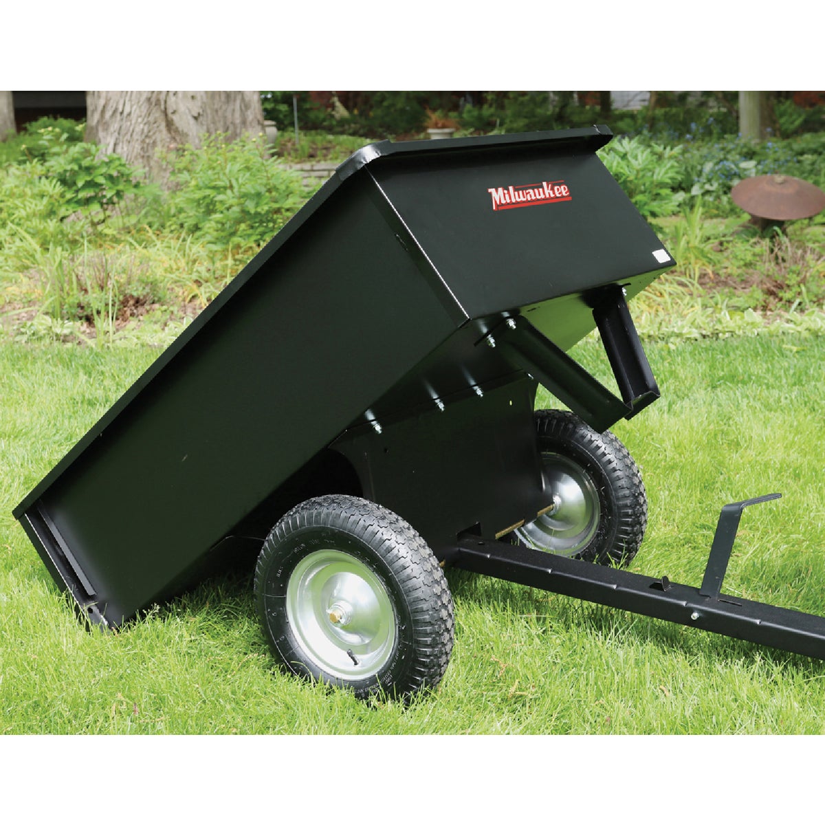 Milwaukee 10 Cu. Ft. 750 Lb. Steel Tow-Behind Garden Cart Image 4
