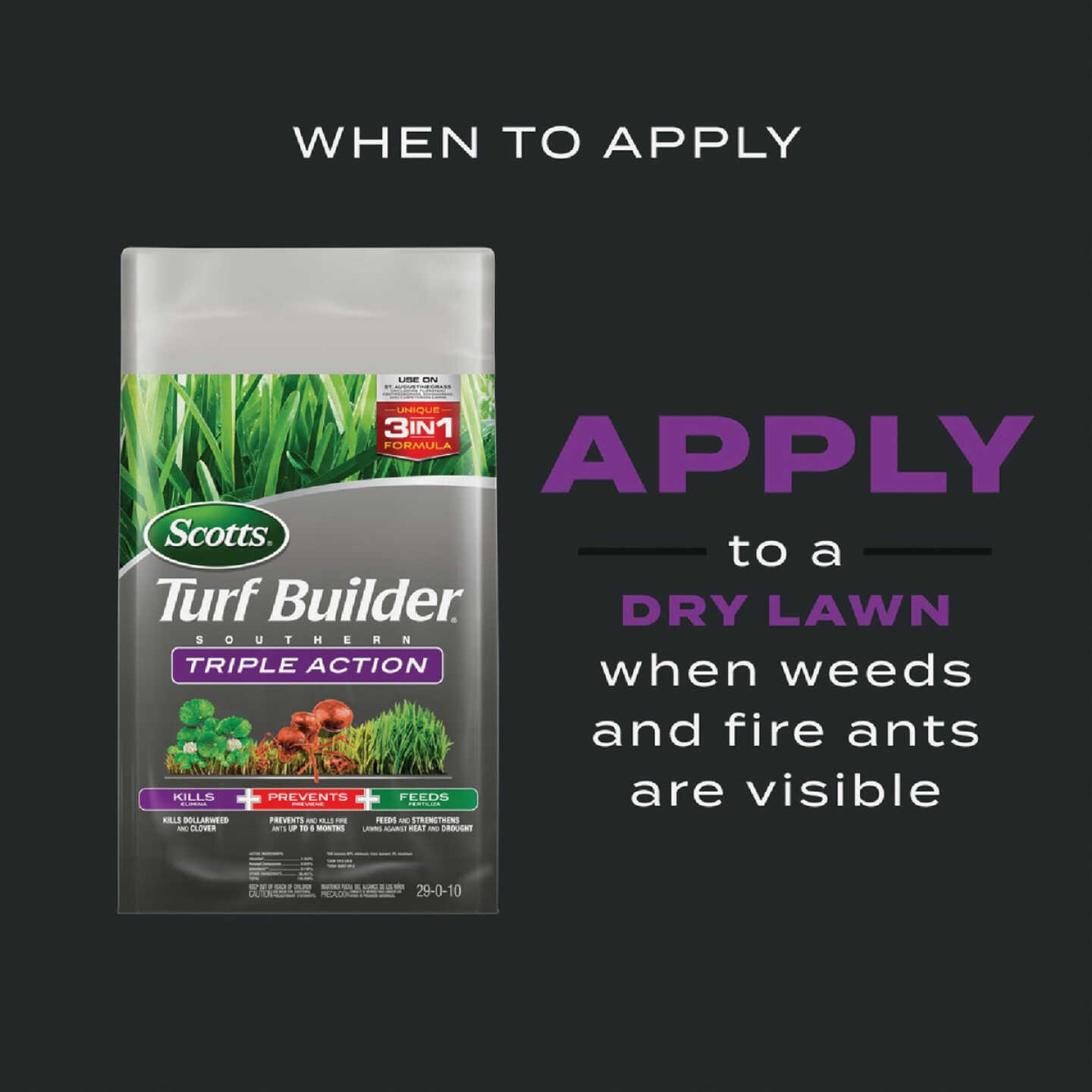 Scotts Turf Builder Southern Triple Action 13.32 Lb. 4000 Sq. Ft. Weed Killer Plus Lawn Fertilizer Image 6