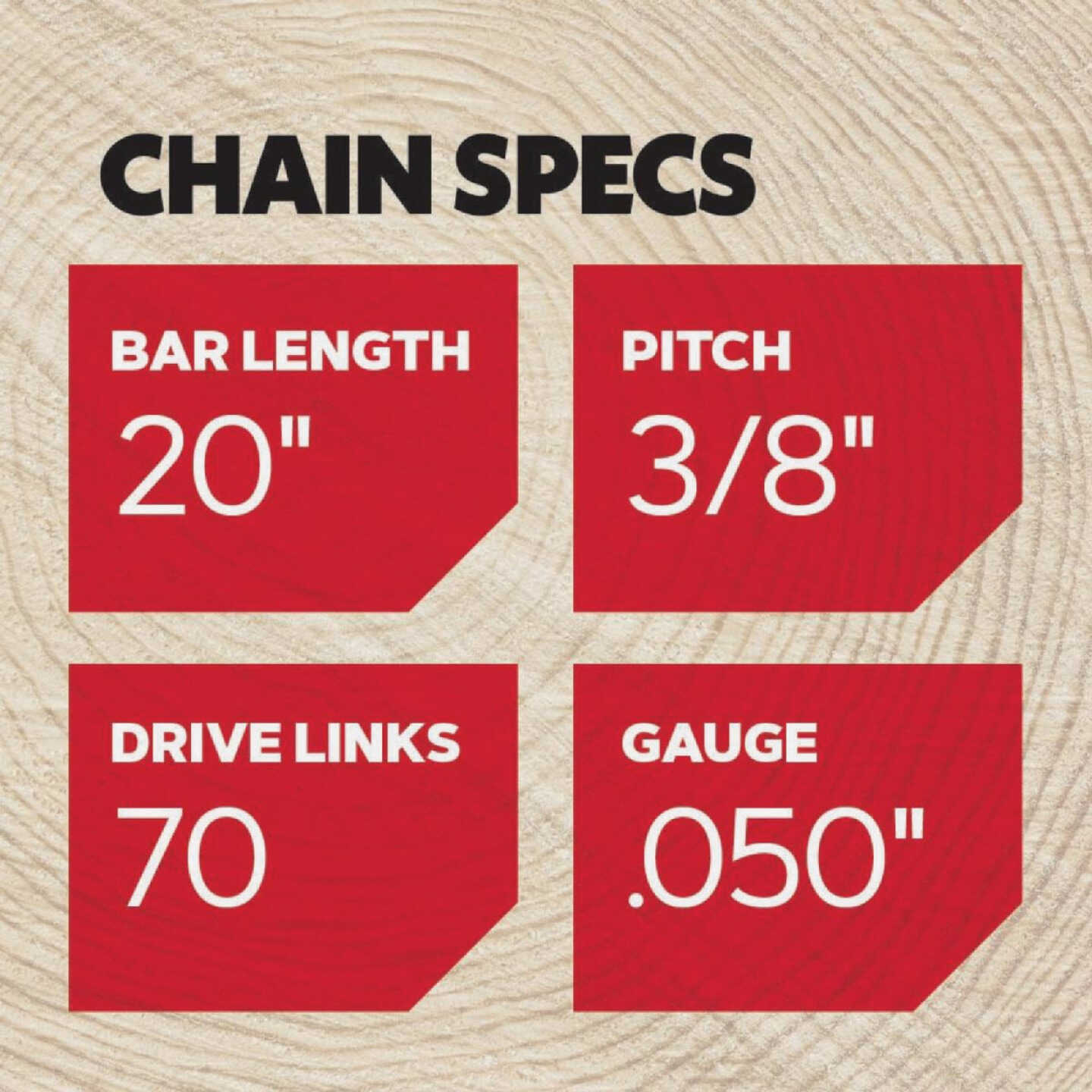 Oregon D70 AdvanceCut Saw Chain for 20 in. Bar - 70 Drive Links - fits Echo, Homelite, McCulloch, Poulan, Craftsman, Makita, Skil and more Image 3