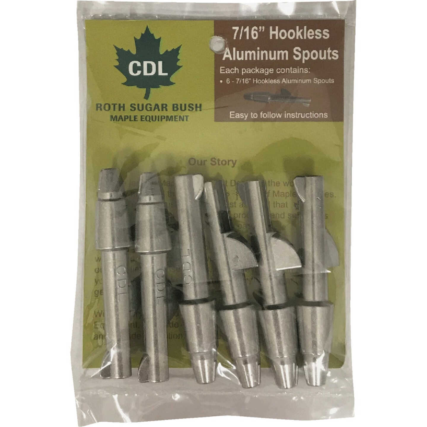 Tap My Trees Maple Sugaring Hookless Aluminum Spout (6-Pack) Image 1