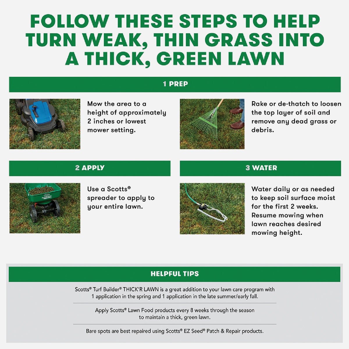 Scotts Turf Builder Thick'R Lawn 40 Lb. 4000 Sq. Ft. Tall Fescue Mix Grass Seed, Fertilizer, and Soil Improver Combination Image 3