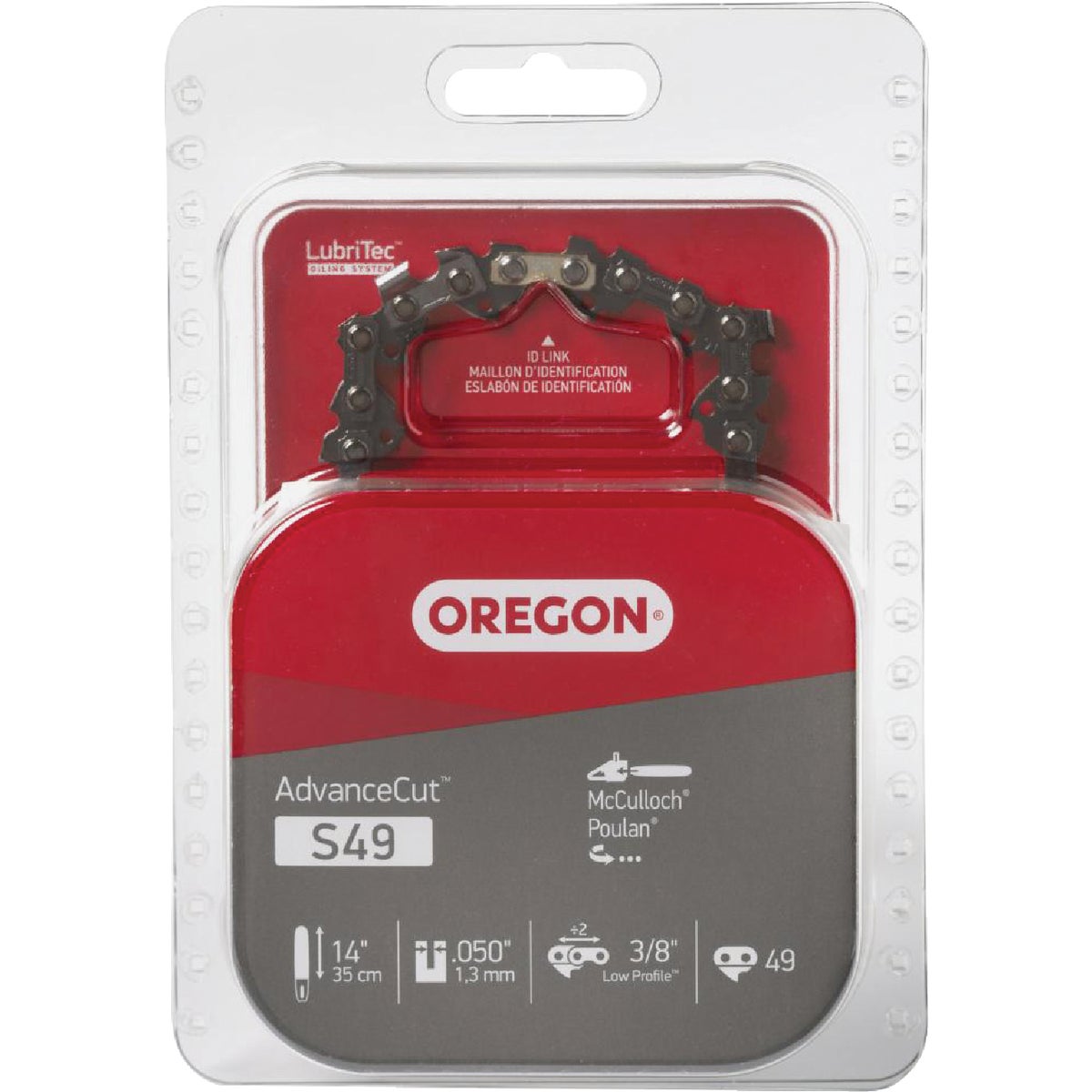 Oregon S49 AdvanceCut Saw Chain for 14 in. Bar - 49 Drive Links - fits Echo, McCulloch, Remington, Craftsman, Poulan and more Image 1