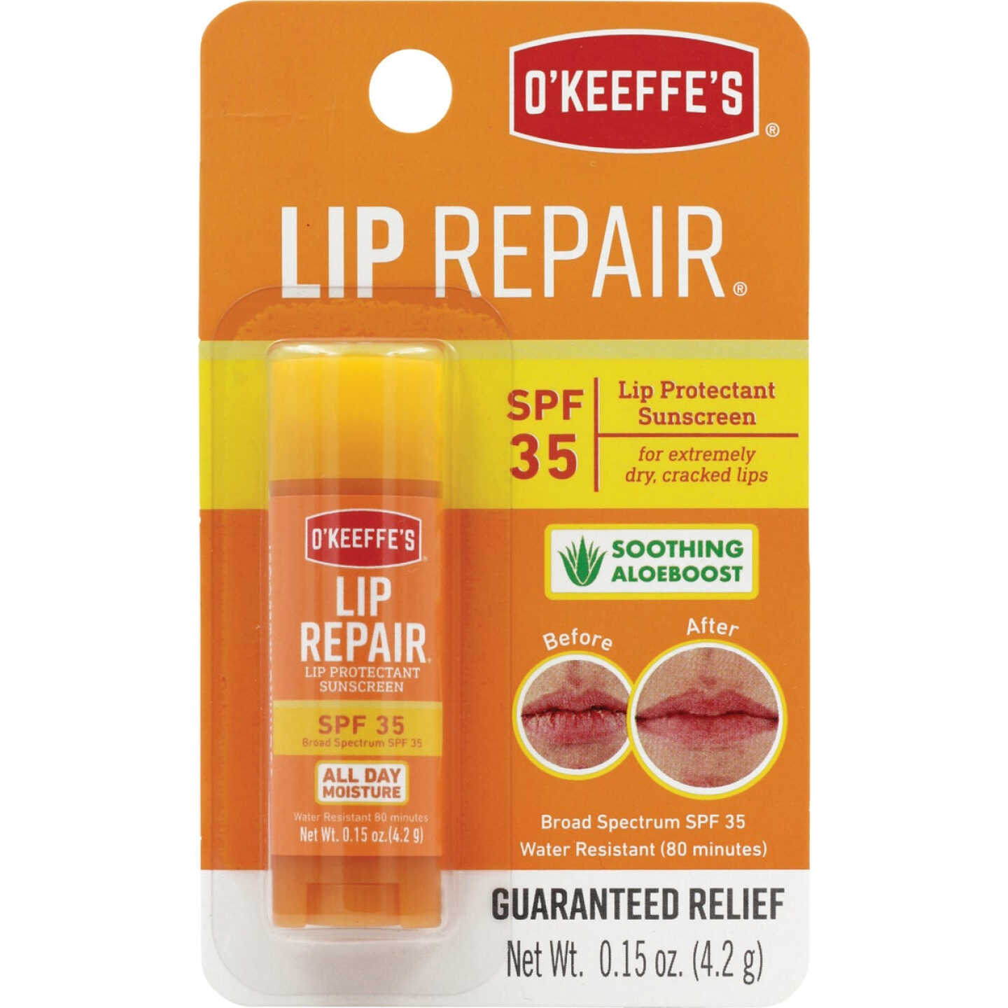 O'Keeffe's SPF 35 Unflavored Lip Repair, 0.15 Oz. Image 1