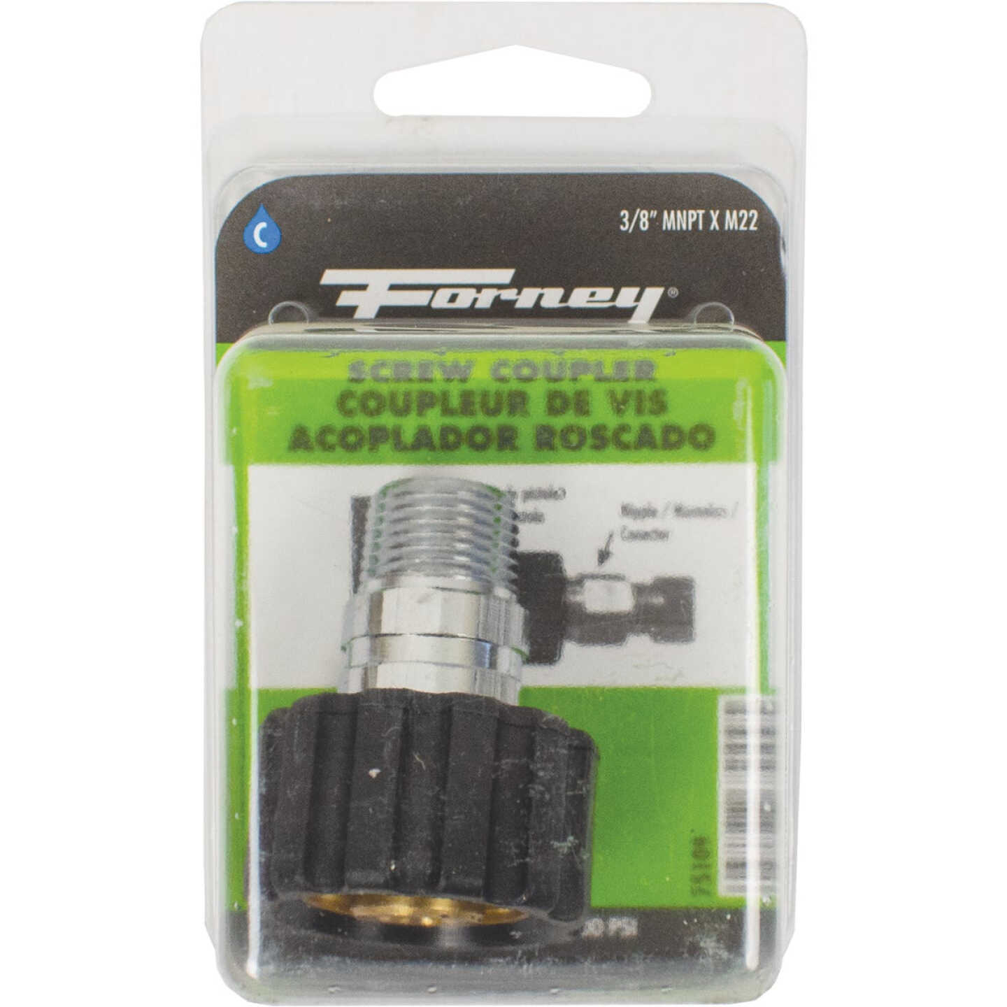 Forney M22F x 3/8 In. Male Screw Pressure Washer Coupling Image 2