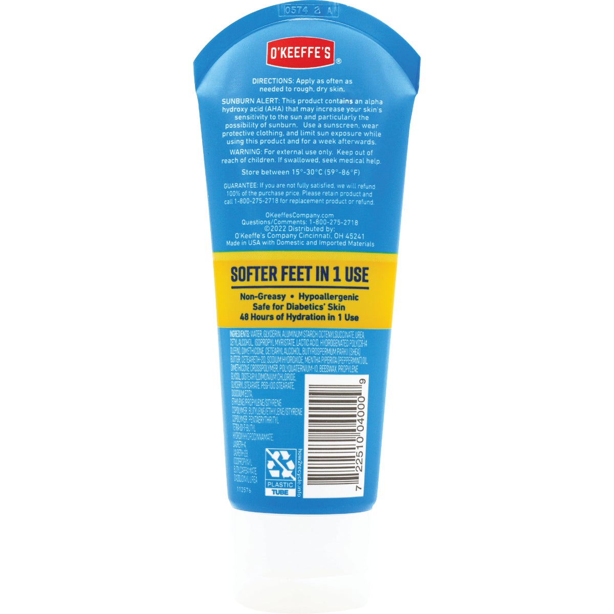 O'Keeffe's Healthy Feet 3 Oz. Tube Intense Renewal Foot Cream Image 2