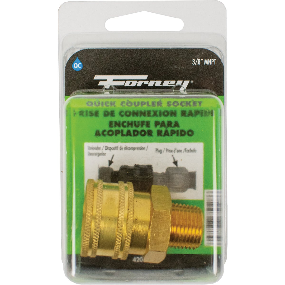 Forney 3/8 In. Male Quick Coupler Pressure Washer Socket Image 2