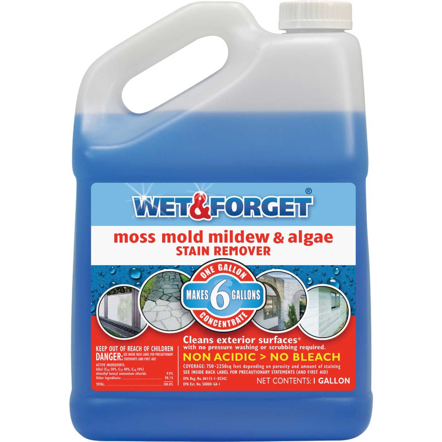 Wet & Forget 1 Gal. Liquid Concentrate Moss, Mold, Mildew, & Algae Stain Remover Image 1