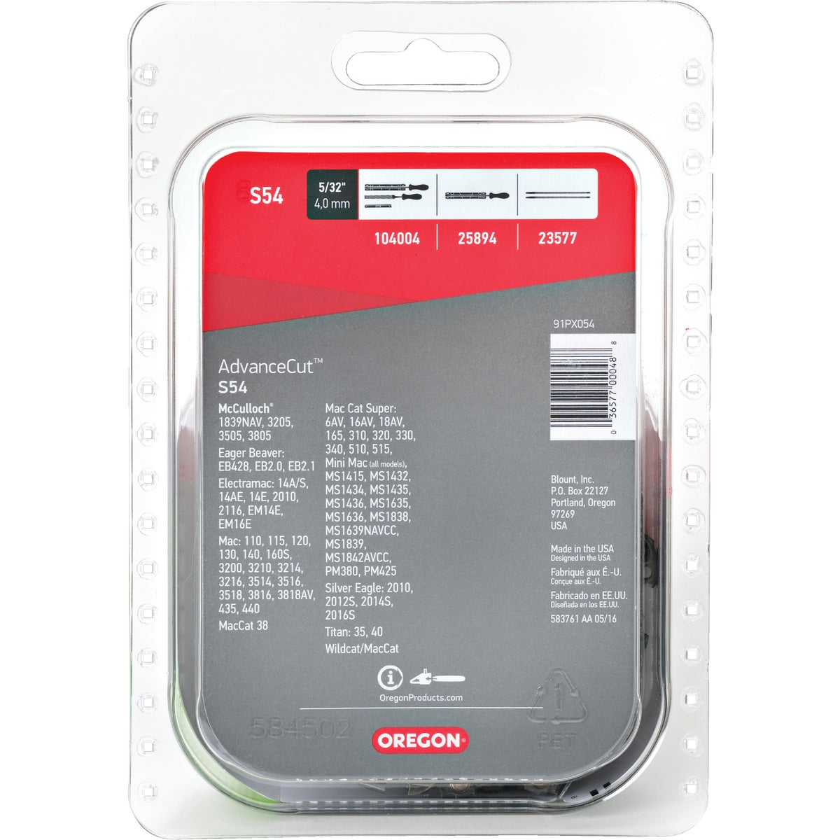 Oregon S54 AdvanceCut Saw Chain for 16 in. Bar - 54 Drive Links - fits Craftsman, McCulloch, Remington and more Image 4