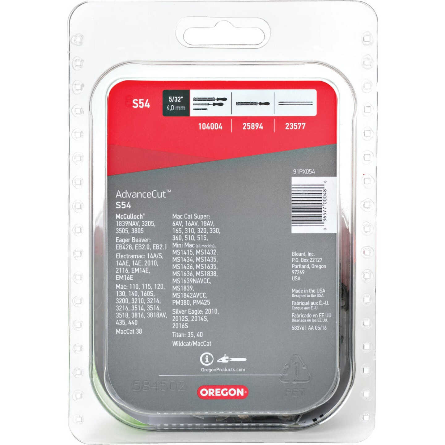 Oregon S54 AdvanceCut Saw Chain for 16 in. Bar - 54 Drive Links - fits Craftsman, McCulloch, Remington and more Image 4