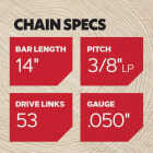 Oregon S53 AdvanceCut Saw Chain for 14 in. Bar - 53 Drive Links - fits Craftsman, Homelite, Shindaiwa and more Image 5
