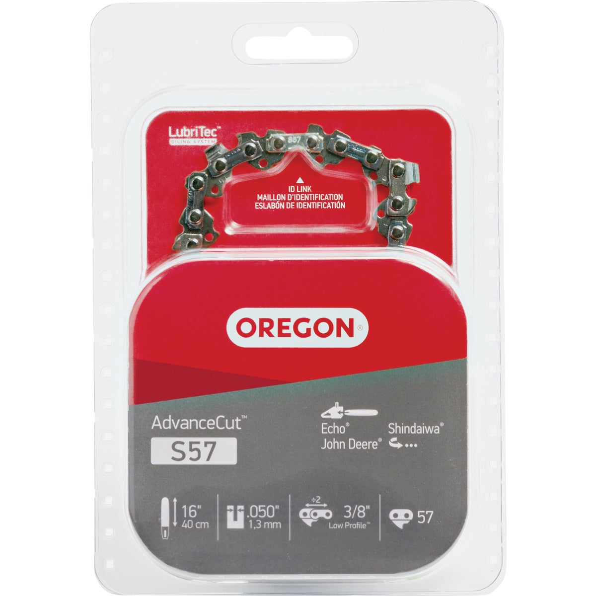 Oregon S57 AdvanceCut Chainsaw Chain for 16 In. Bar - 57 Drive Links Fits Cub Cadet, Echo, John Deere, Shindaiwa, Senix & More Image 1
