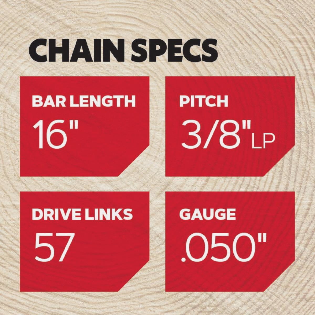 Oregon S57 AdvanceCut Chainsaw Chain for 16 In. Bar - 57 Drive Links Fits Cub Cadet, Echo, John Deere, Shindaiwa, Senix & More Image 5