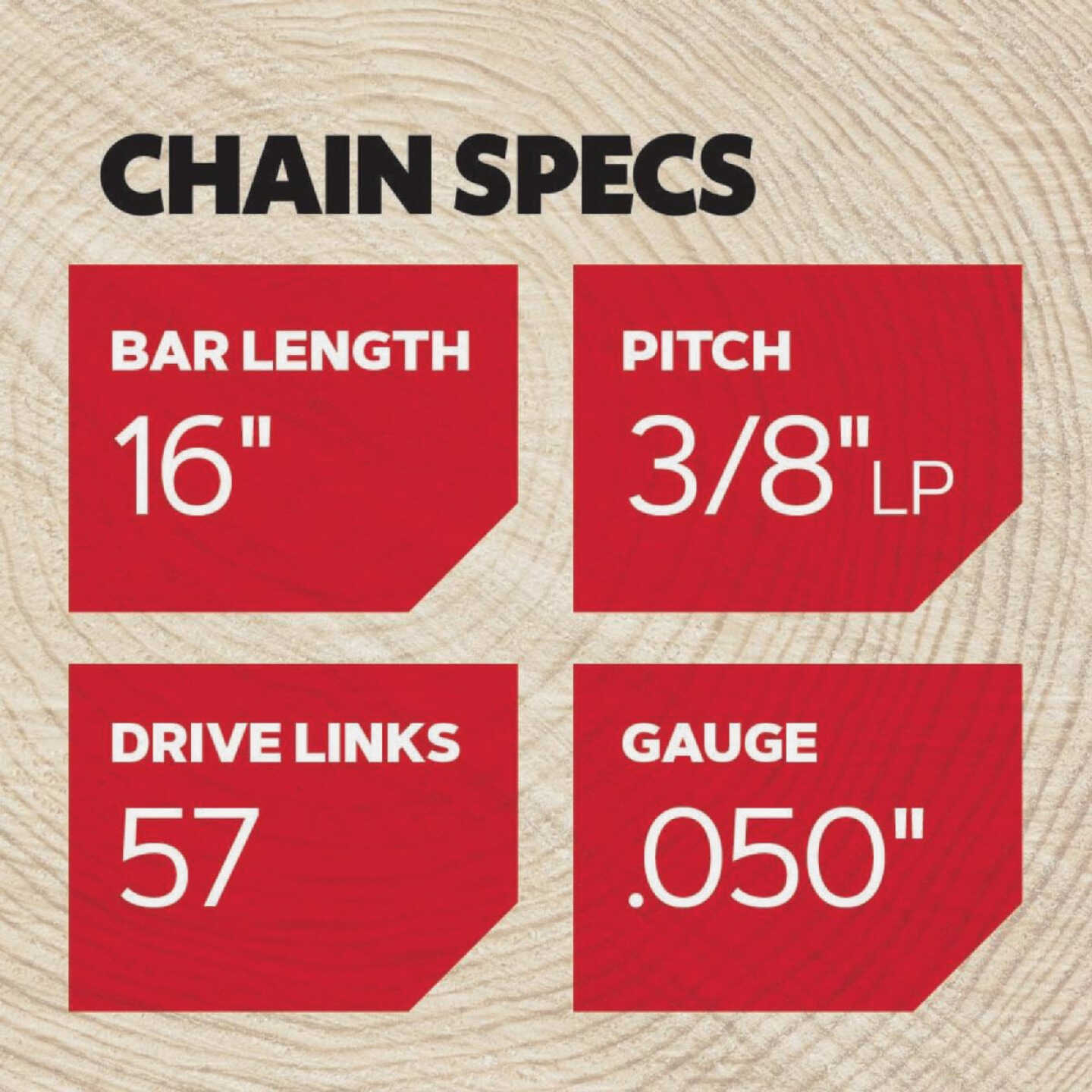 Oregon S57 AdvanceCut Chainsaw Chain for 16 In. Bar - 57 Drive Links Fits Cub Cadet, Echo, John Deere, Shindaiwa, Senix & More Image 5