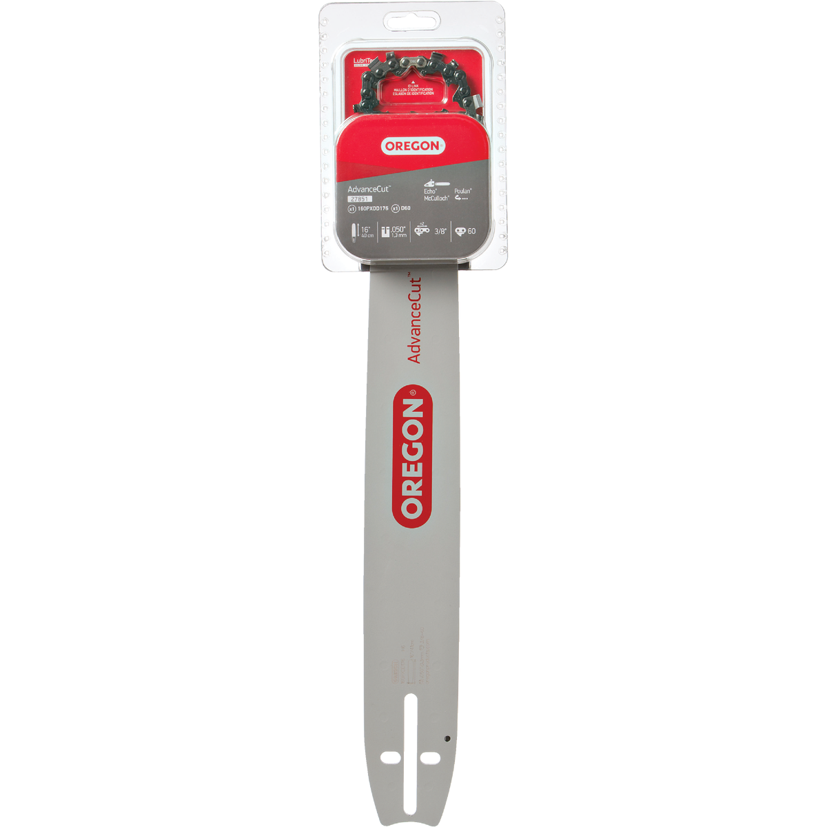 Oregon AdvanceCut 16 In. 60 Drive Links Reversible Bar & D60 Chain Replacement Combo Image 1