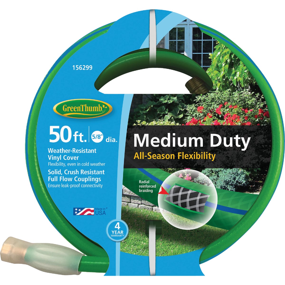 Green Thumb 5/8 In. Dia. x 50 Ft. Medium Duty Vinyl Garden Hose with Guard-N-Grip