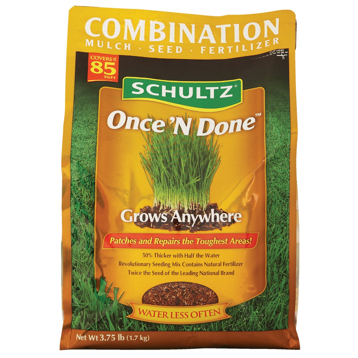 Schultz Once 'N Done 3.75 Lb. 85 Sq. Ft. Coverage Sun & Shade Grass Patch & Repair Image 2