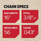Oregon R56 AdvanceCut Chainsaw Chain for 16 In. Bar - 56 Drive Links Image 5