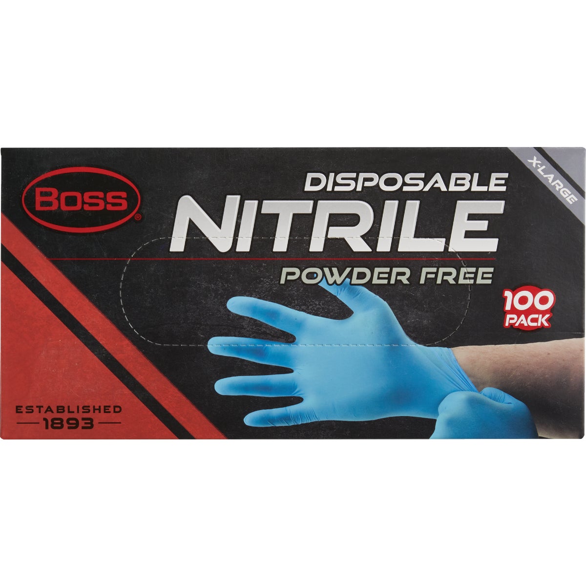 Boss XL Blue Nitrile 4 Mil Disposable Gloves (100-Pack) Image 3