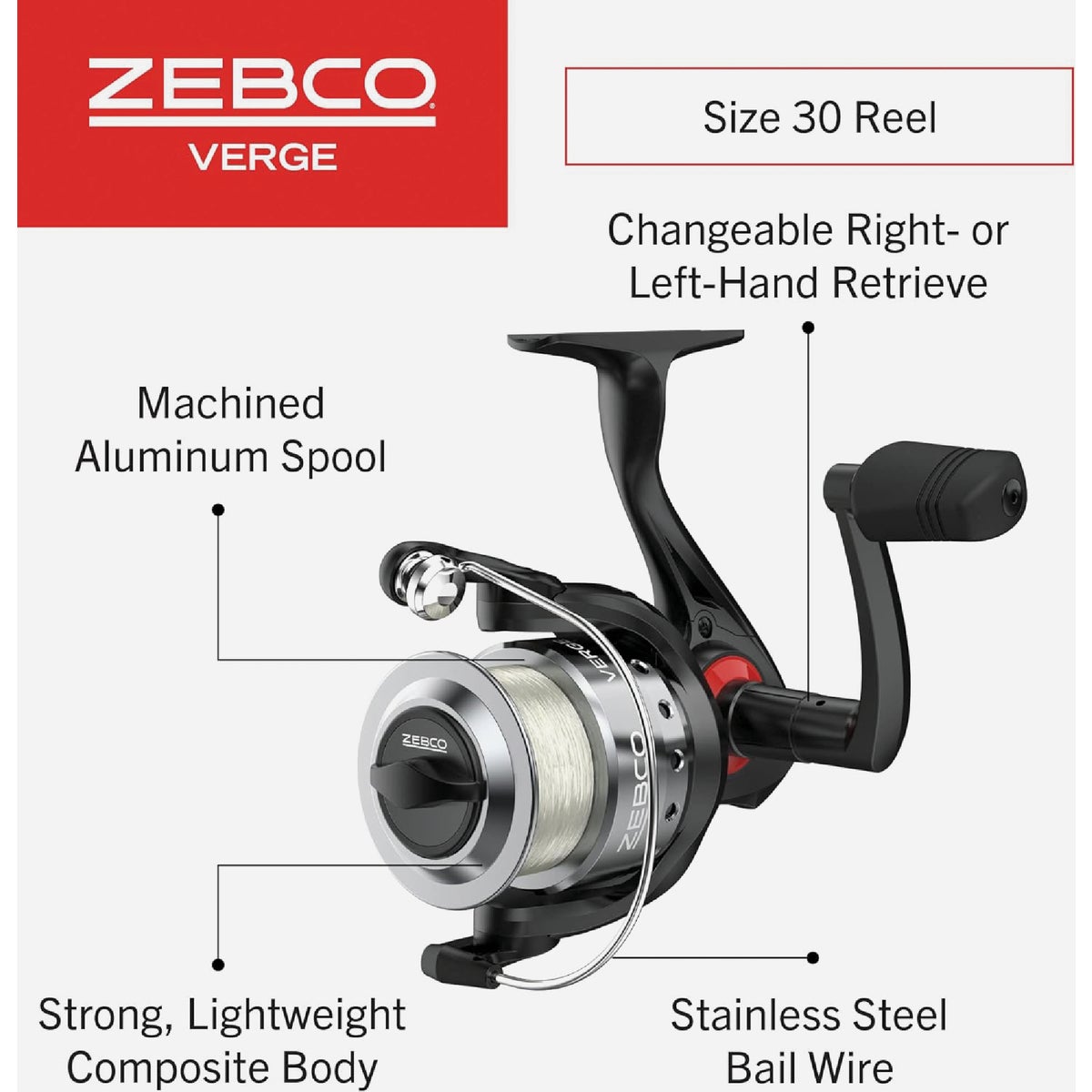 Zebco Verge 6 Ft. 6 In. Graphite Fishing Rod & Medium Spinning Reel Image 4