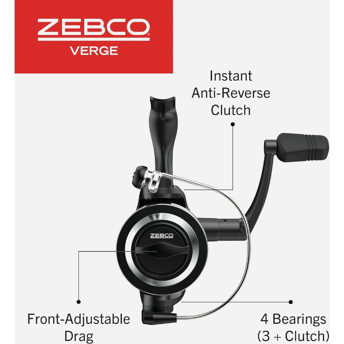 Zebco Verge 6 Ft. 6 In. Graphite Fishing Rod & Medium Spinning Reel Image 3