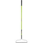 Green Thumb Steel Bow Garden Rake with Fiberglass Handle Image 1
