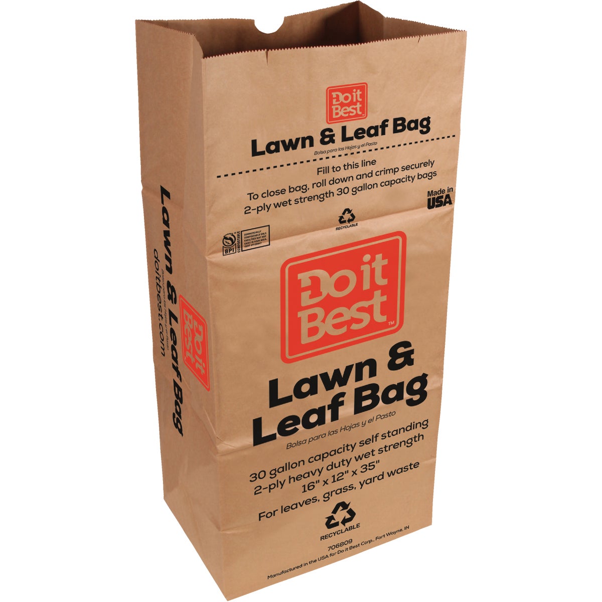 Do it Best 30 Gal. Natural Kraft Paper Yard Waste Lawn & Leaf Bag (5-Count) Image 4