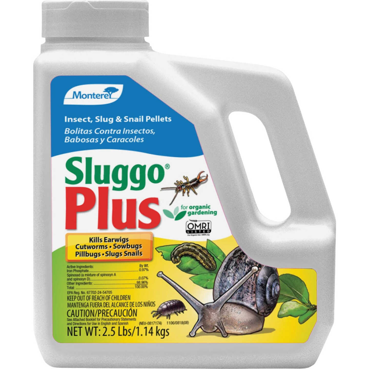 Monterey Sluggo Plus 2-1/2 Lb. Ready To Use Pellets Organic Slug & Snail Killer Image 1