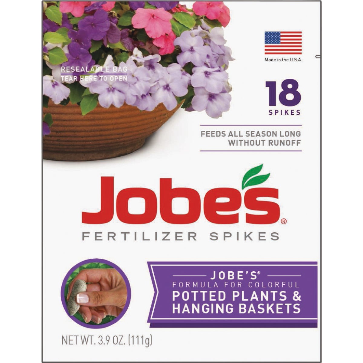 Jobe's Fertilizer Spikes for Potted Plants & Hanging Baskets (18-Pack) Image 3